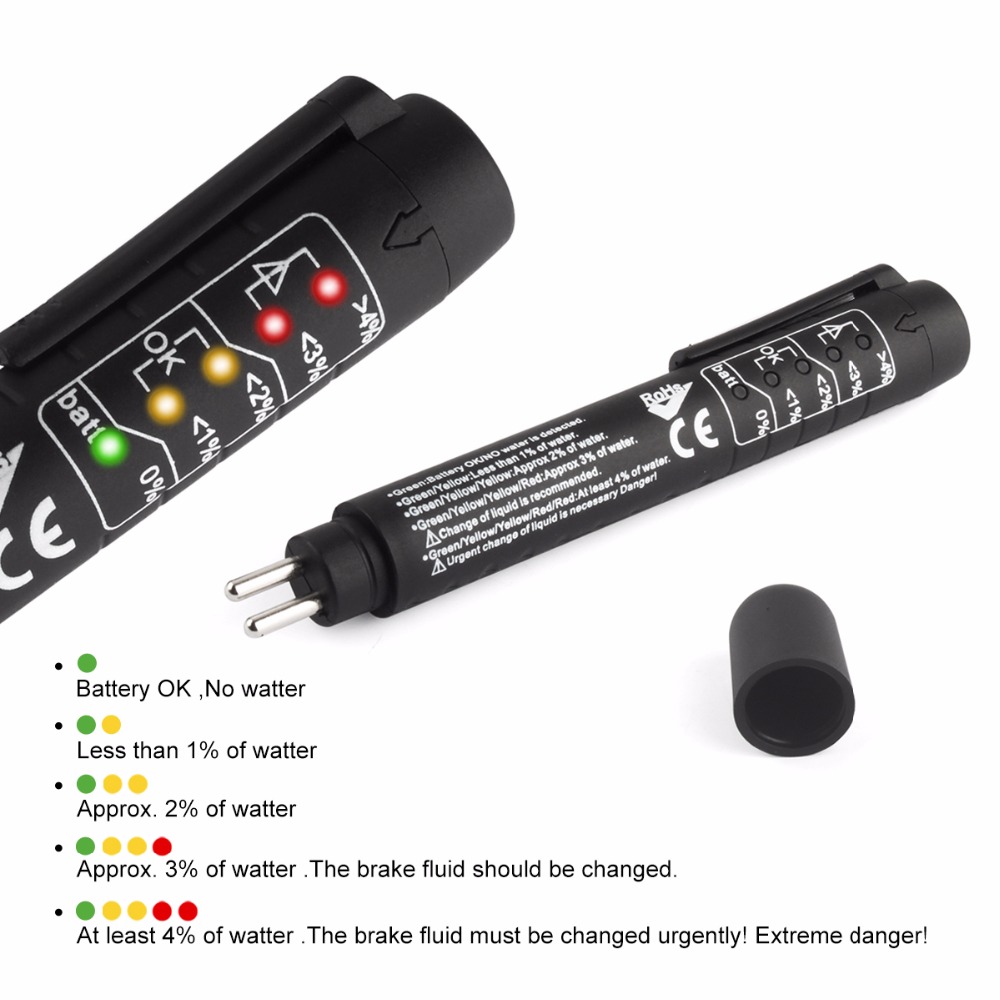 ְ ǰ 극ũ ü ׽ ̴  Pen5 LED DOT3 / DOT4     ڵ ׼/Best Quality Brake Fluid Tester Mini Electronic Pen5 LED For DOT3/DOT4 Car Veh
